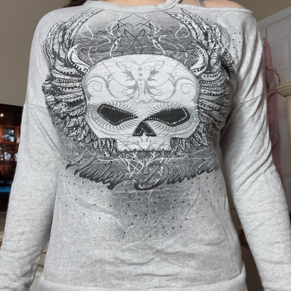 Harley-Davidson Gray Graphic Women's sweater